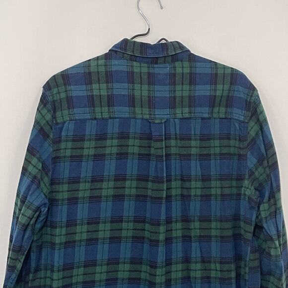 Woolrich Flannel Shirt Mens XL Blue Green Tartan Plaid Button Down Long Sleeve - Picture 5 of 9
